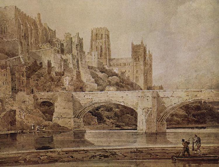 Thomas Girtin Die Kathedrale von Durham und die Brucke, vom Flub Wear aus gesehen oil painting picture